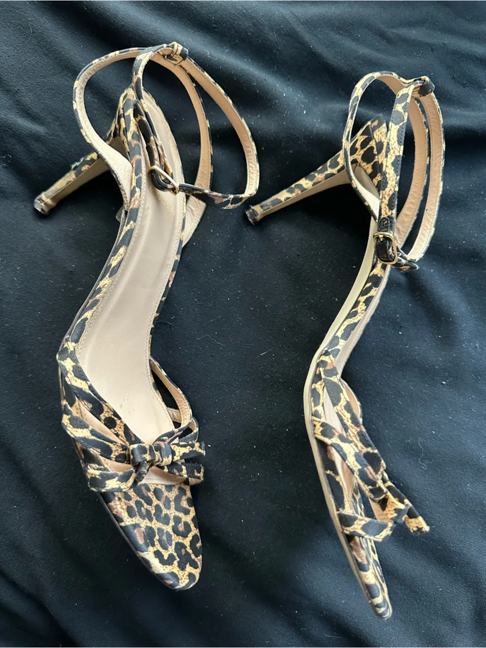 J Crew Leopard Print Ankle-Strap Sandals Women heels made in Italy size 11